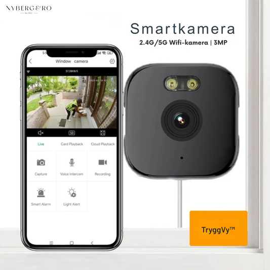TryggVy™ | Diskret inomhuskamera som skyddar ditt hem – utan borrning