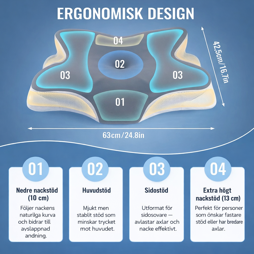 Sovena™ Ergonomisk Nackkudde | Mer ro i sömnen, mer energi på dagen