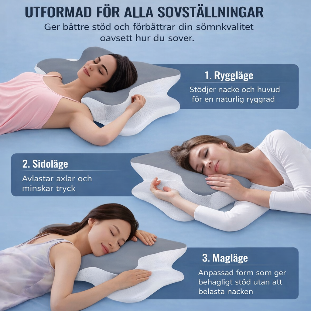 Sovena™ Ergonomisk Nackkudde | Mer ro i sömnen, mer energi på dagen