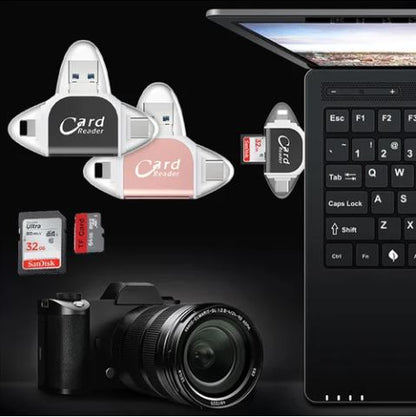 UniSync™ 4-i-1 Kortläsare | Smart anslutning mellan mobil, dator och minneskort