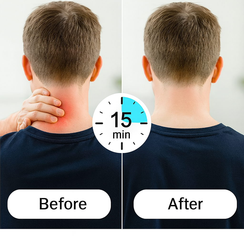 NackBalans Pro™ | Kompakt elektrisk nackmassage med värme & EMS