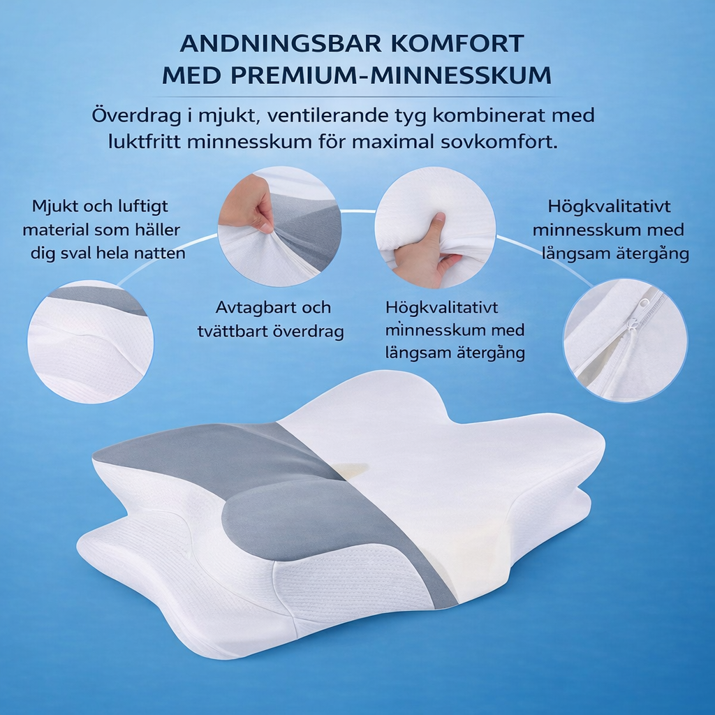 Sovena™ Ergonomisk Nackkudde | Mer ro i sömnen, mer energi på dagen