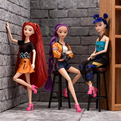 K-Pop Demon Hunters Dockor med Musikfunktion – 3 Dockor i Set (30 cm)