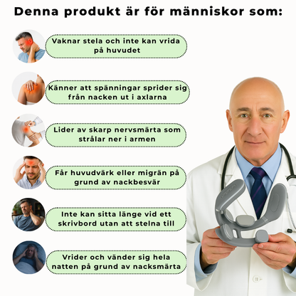NackBalans Pro™ | Kompakt elektrisk nackmassage med värme & EMS